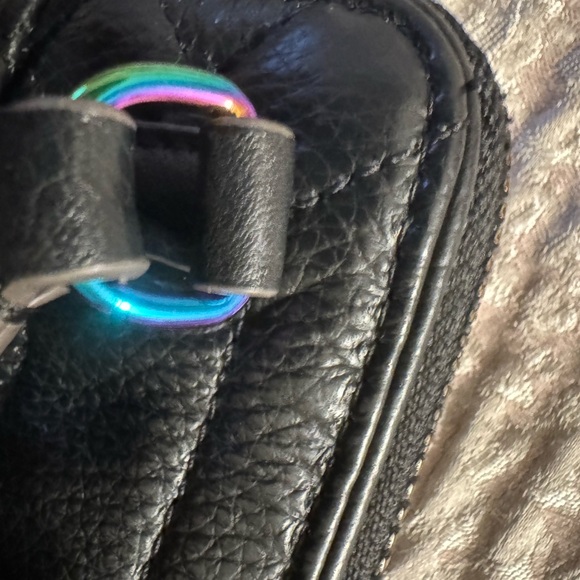 Aimee Kestenberg Small Crossbody with Rainbow Iridescent Oil Slick Hardware - Picture 14 of 16